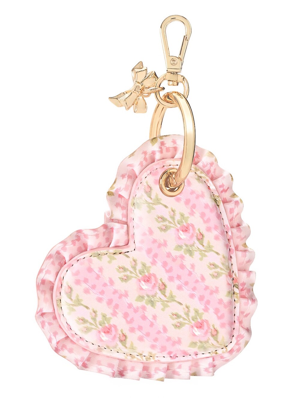 NWT LoveShackFancy x Target Case-Mate Ruffled Heart AirTag Charm Florl Pink